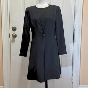 Liz Claiborne size 6 black sheath overlay dress. Formal, semi-formal, business